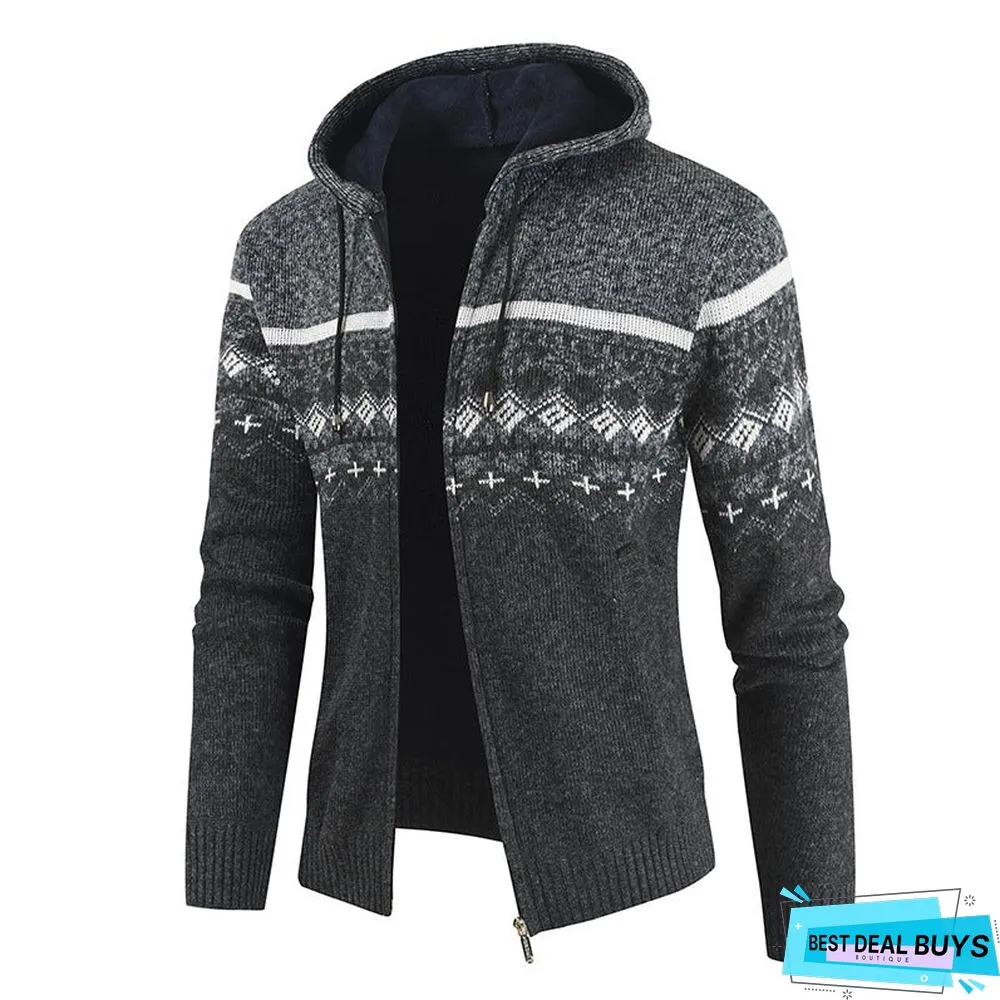 Men's Color Matching Cashmere Cardigan Sweater