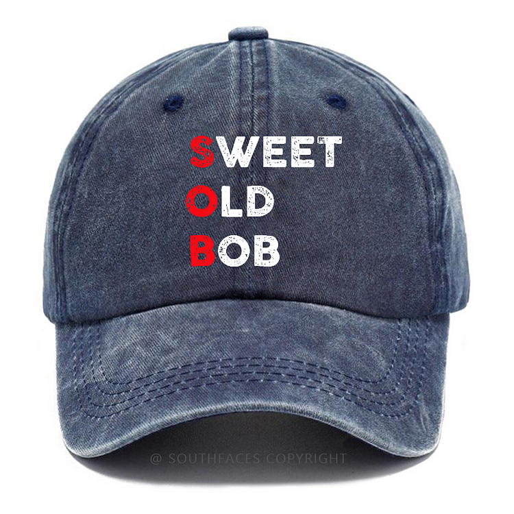 S.O.B. Sweet Old Bob Print Custom Hats