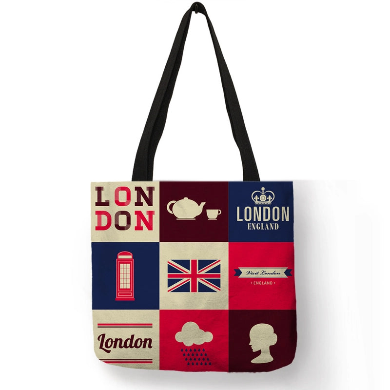 Women’s Medium Polyester Printing Basic Classic Style Square Open Shoulder Bag