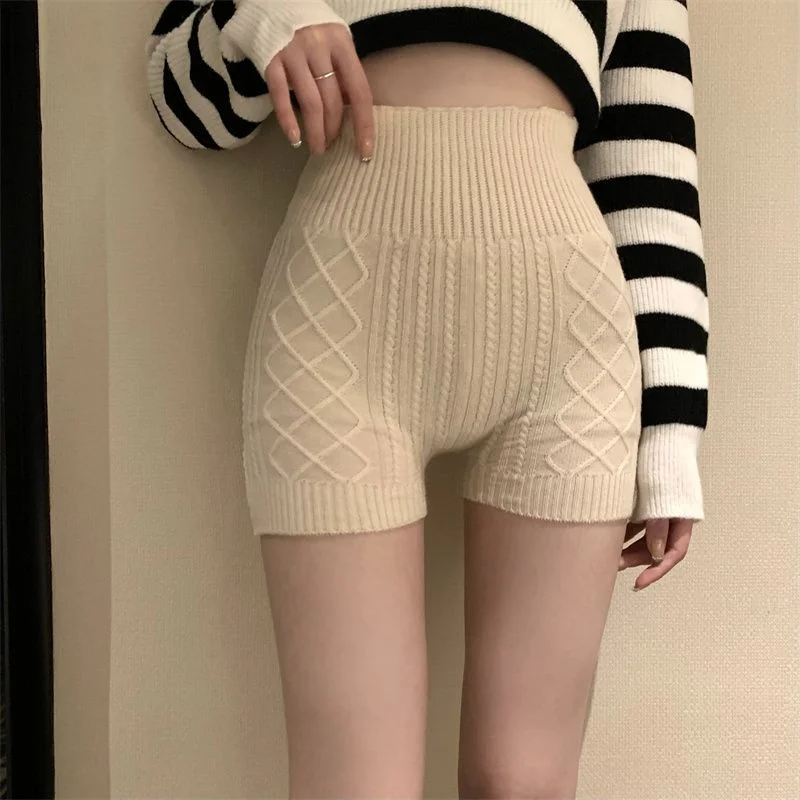 Uveng Uveng Knitted Safety Pants Women 2023 Spring And Autumn New Inner Warm Abdominal Hips Without Trace Bottom Shorts