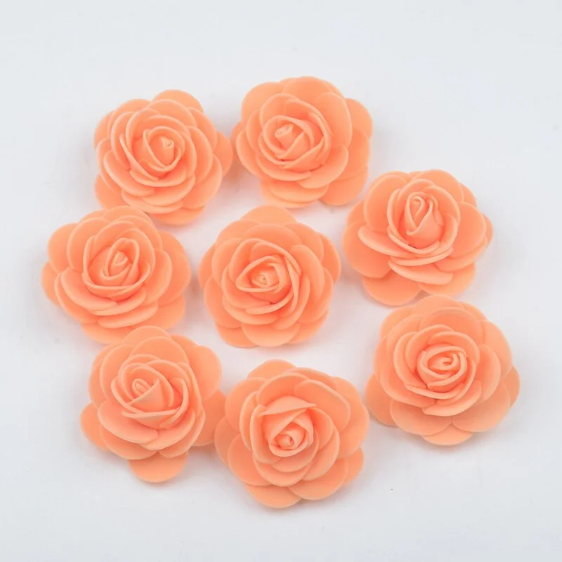 20PCS/lot 4cm Thicker Artificial PE Foam Rose Flower Heads  Wedding Home Decoration For DIY Handmade Flower Ball Party Supplies