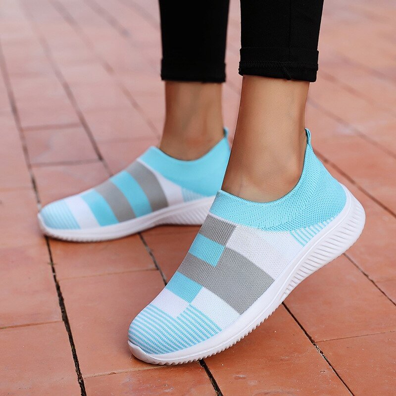 2021 Women's Sneakers Breathable Casual Shoes Comfy Sneakers Women Mixed Colors Summer Sock Shoes Femme Big Size Zapatos Mujer