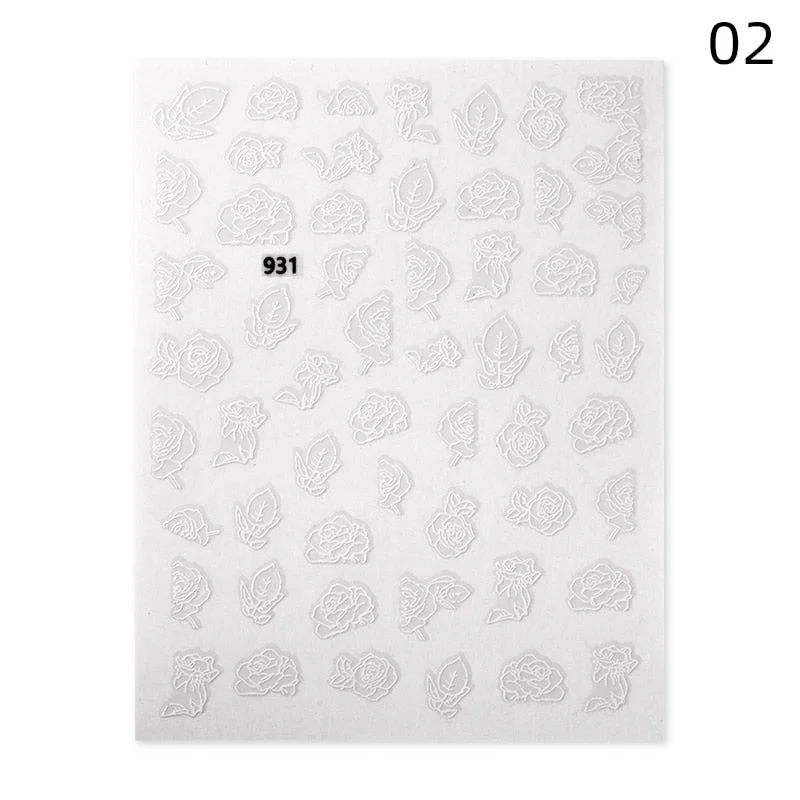 1 Sheet 3D Nail Stars Love Stickers Glitter Shiny Decoration Decal DIY Transfer Adhesive Colorful Nail Tips Tattoo Manicuring