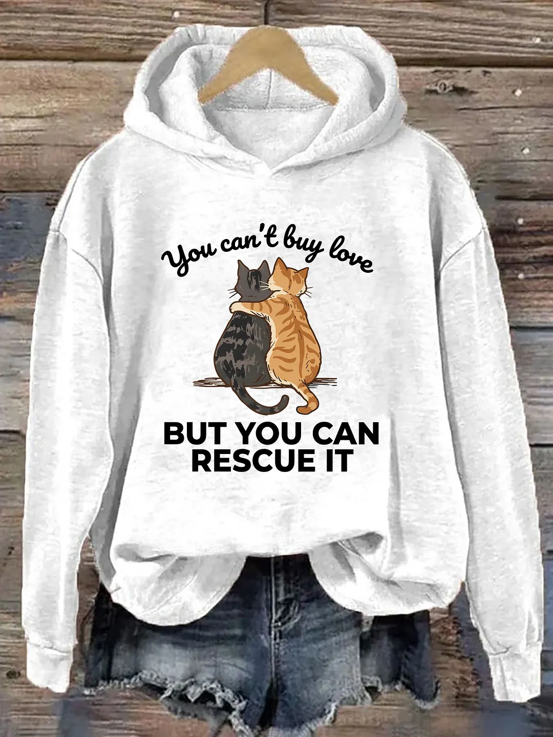 You Can't Buy Love But You Can Rescue It Cat Lover Hoodie