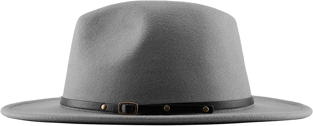 Two Tone Red Bottom Wide Brim Wool Felt Fedora Hat 