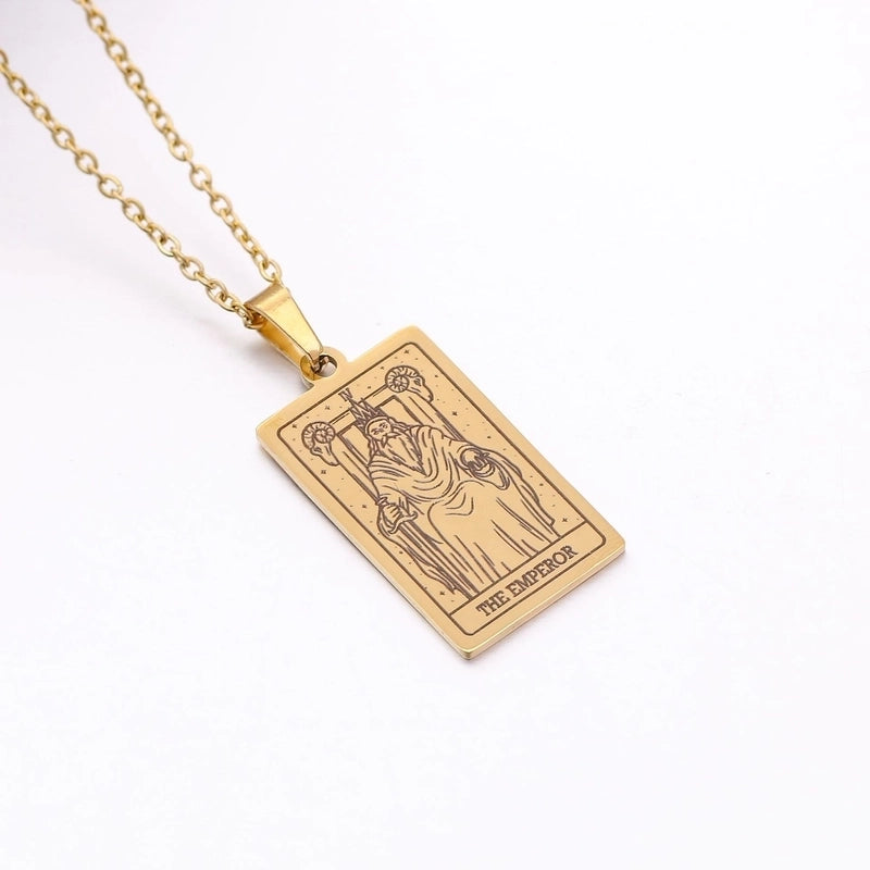 Minimalist Human Tarot 304 Stainless Steel Plating Pendant Necklace