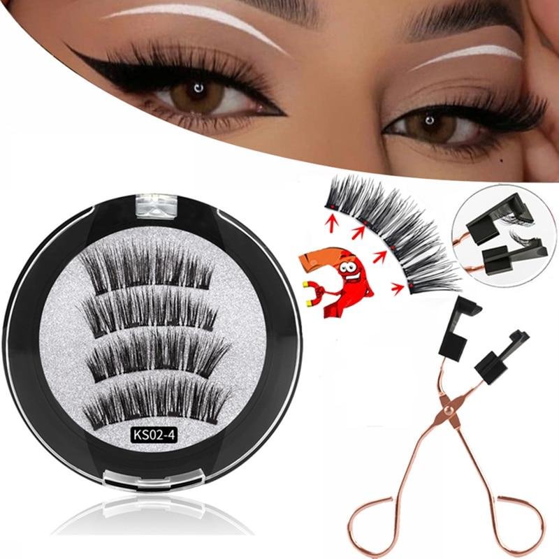 Magnetic Eyelashes Handmade Makeup Mink Eyelashes Extended False Eyelashes With Applicator