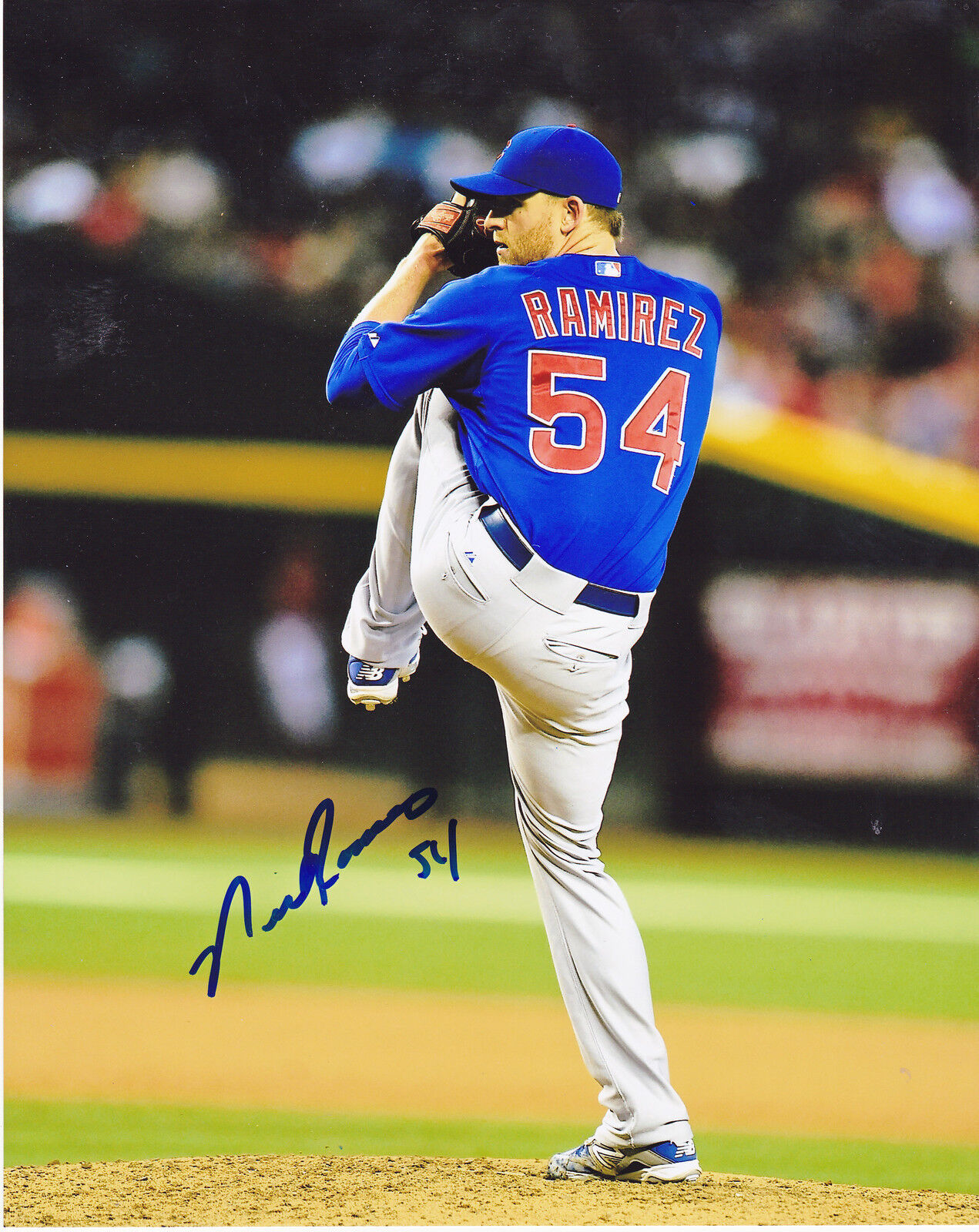 NEIL RAMIREZ CHICAGO CUBS ACTION SIGNED 8x10