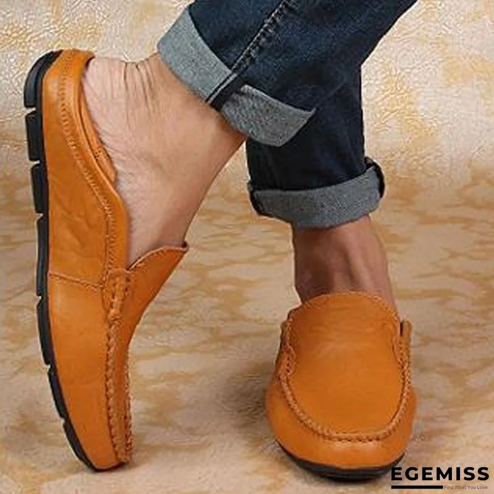 slip on casual men loafers mens moccasins shoes genuine leather men's flats shoes | EGEMISS