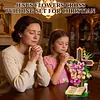 Jesus Cross Flowers Building Blocks Set Building Bricks Kit Construction Bricks Toy Gifts for Anniversaries Valentines Day Halloween