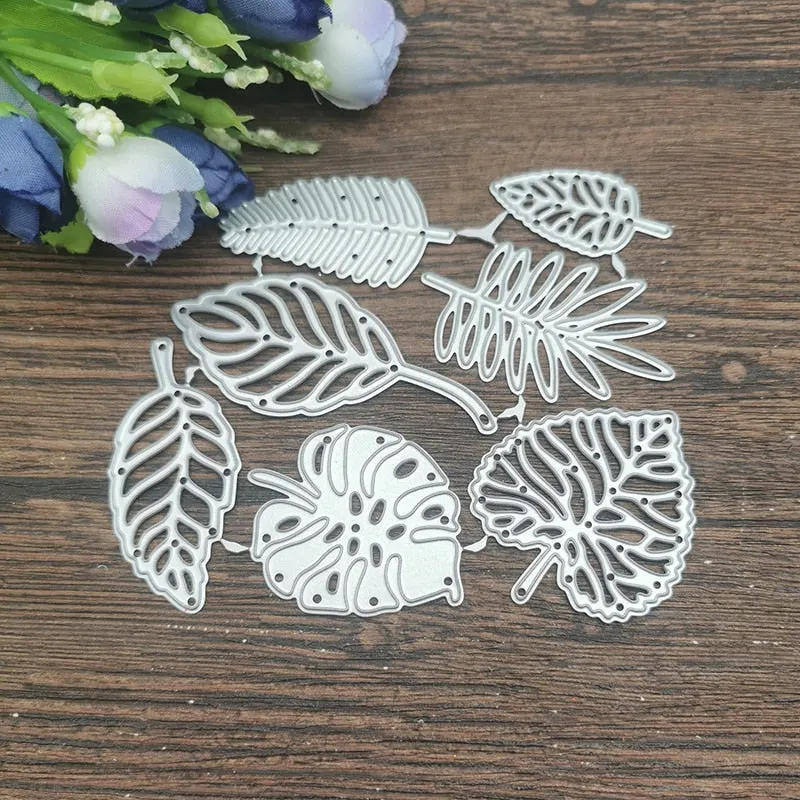 7pcs leaves card Cutting Dies Stencils For DIY Scrapbooking Decorative Embossing Handcraft Die Cutting Template