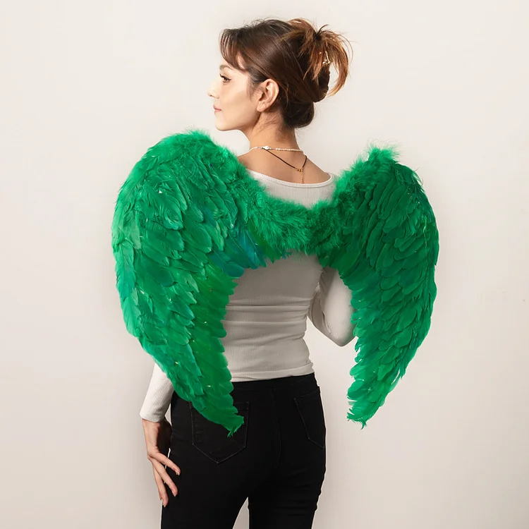 Angel Costume Rainbow Faux Fur Feather Patchwork Wing