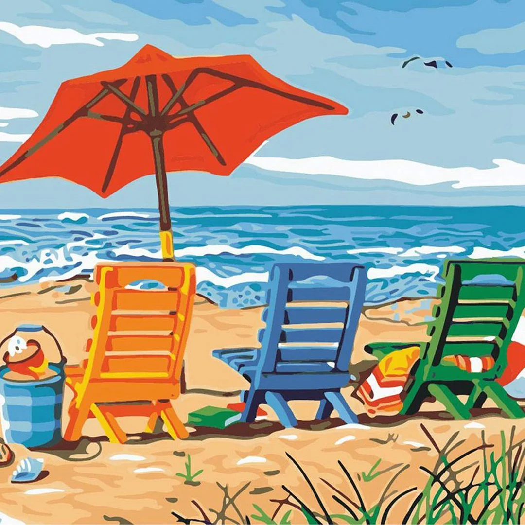 Paint By Numbers Kits UK For Adult Beach SQ3512
