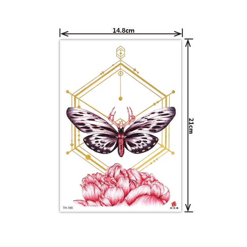 2021 New Plain Flower Arm Tattoo Sticker Flower Waterproof Tattoo Color Animal Tiger Tattoo Sticker