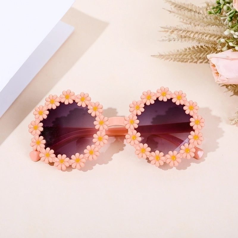 Cute Minimalist Flower Ac Special-shaped Mirror Full Frame Kids Sunglasses