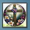Diamond Painting-DIY Full Round Drill Stained Glass Cross