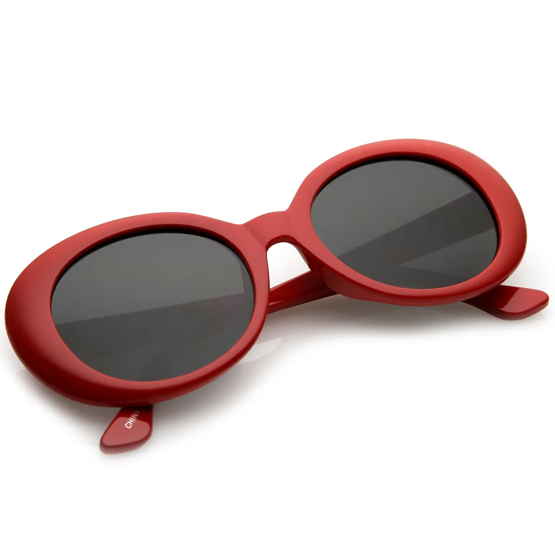 Retro Oval glasses Tapered Arms Neutral Colored Round Lens 53mm