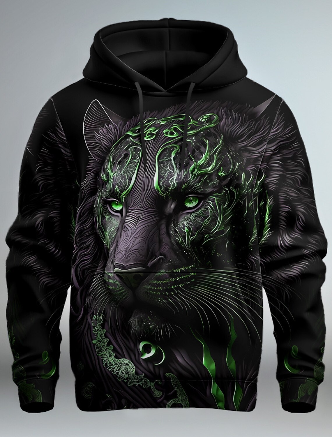 Destinybetclub New Graphic Lion Men's Fashion 3D Print Hoodie Streetwear Hoodies Long Sleeve Hooded Print Front Pocket Spring Hoodie Sweatshirt