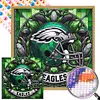 Club de rugby-Peinture diamant ronde abdominale partielle-40*40cm