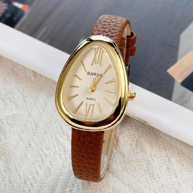 Retro Solid Color Buckle Quartz Watch Women’s Watches