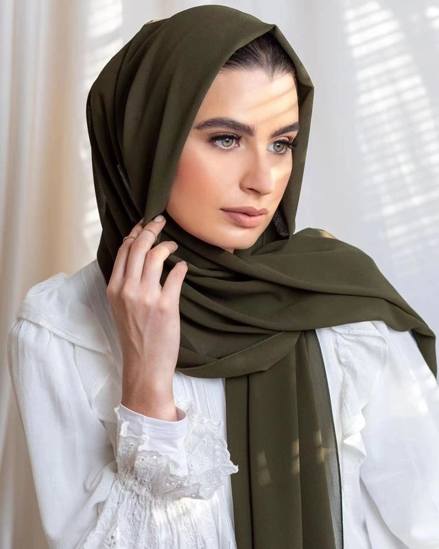 Unisex Basic Minimalist Solid Color Polyester Kerchief