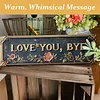 Love You Bye Vintage Floral Wall Plaque Street Sign for Home/Living Room/Bedroom