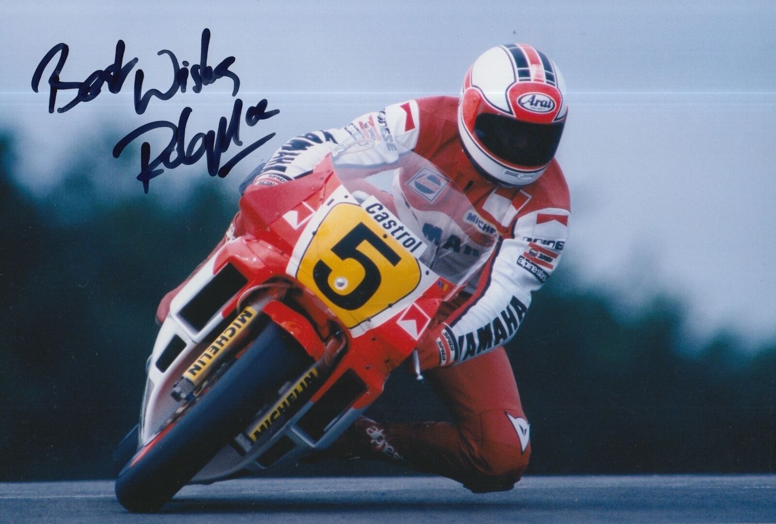 Rob McElnea Hand Signed Photo Poster painting 12x8 Marlboro Yamaha MotoGP 3.