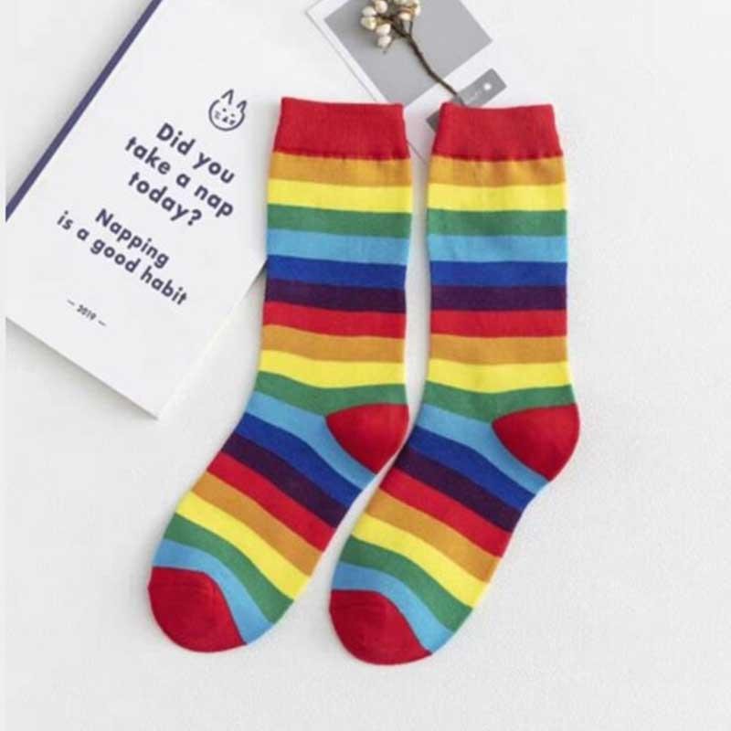 Rainbow Stripe Cotton Socks
