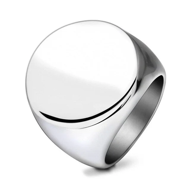 Buzzdaisy Pesonality Engrave Name Words Photo Round Ring Father's Gift Family Gift