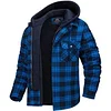 Autumn and Winter Thick Cotton-padded Plaid Long-sleeved Loose Hooded Men's Jacket