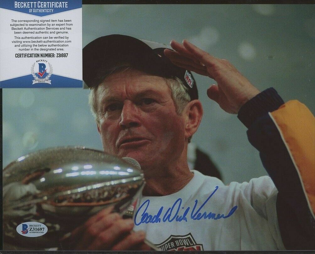 Dick Vermeil signed St. Louis Rams 8x10 autographed Photo Poster painting BAS Beckett COA (A)