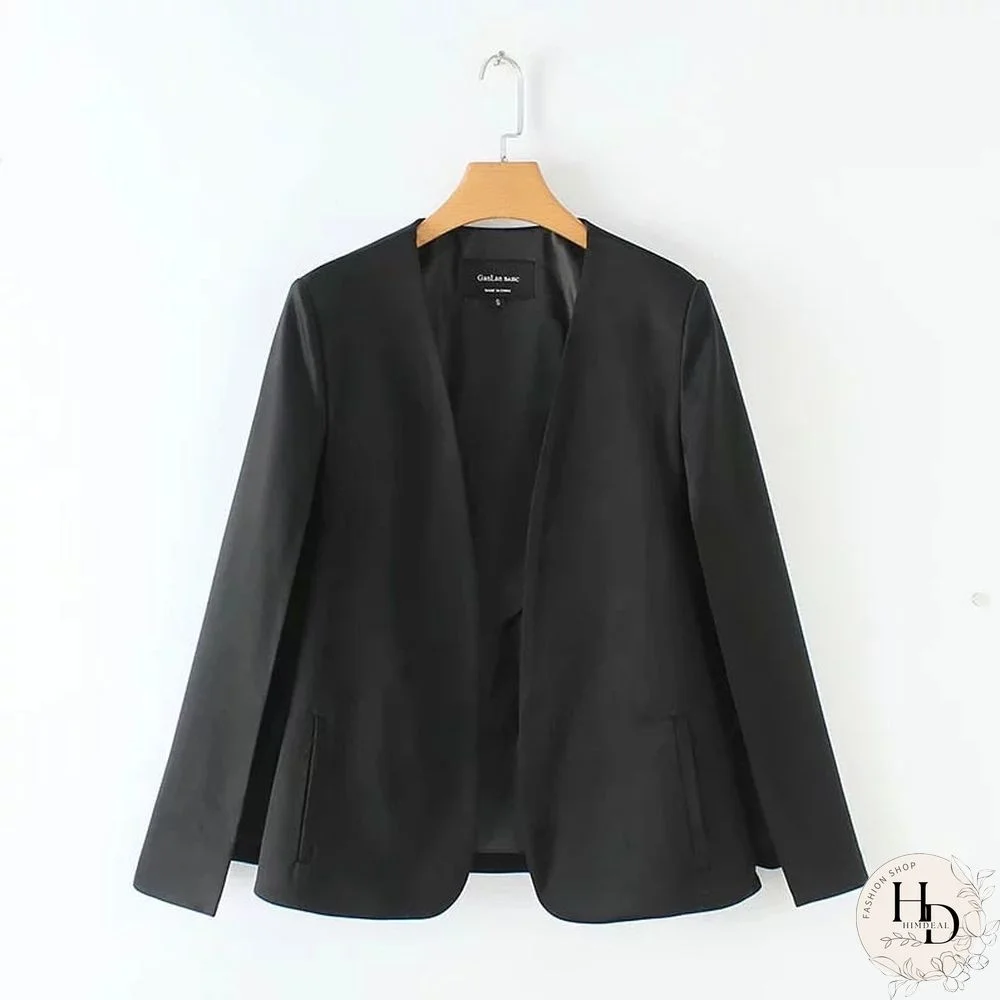 Hot Sale Women Split Design Cloak Suit Coat Office Lady Black White Jacket Fashion Streetwear Casual Loose Outerwear Tops C613