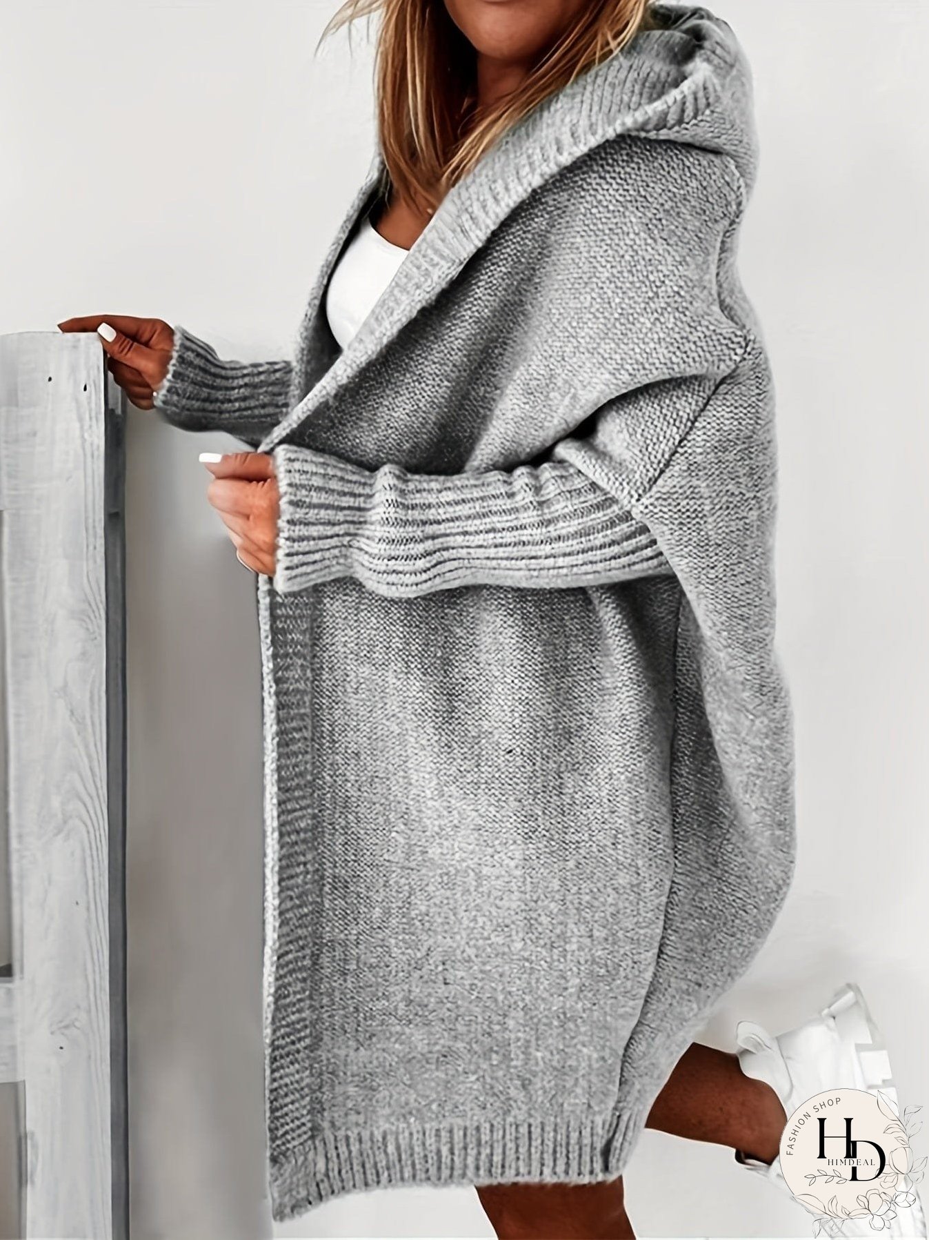 Winter Knit Hooded Cardigan