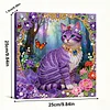 Purple Cat Art Diamond Painting Kit for Adults Home Decor 25x25cm With Frame