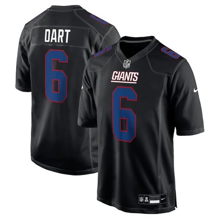 Youth New York Giants #6 Jaxson Dart Carbon Black  Fashion Game Jersey