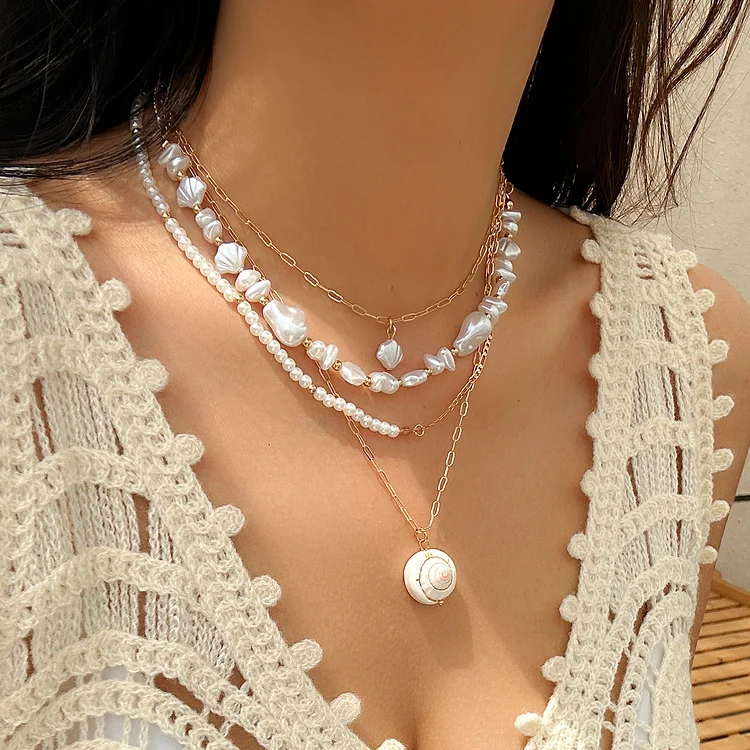 Pearl Shell and Starfish Necklace