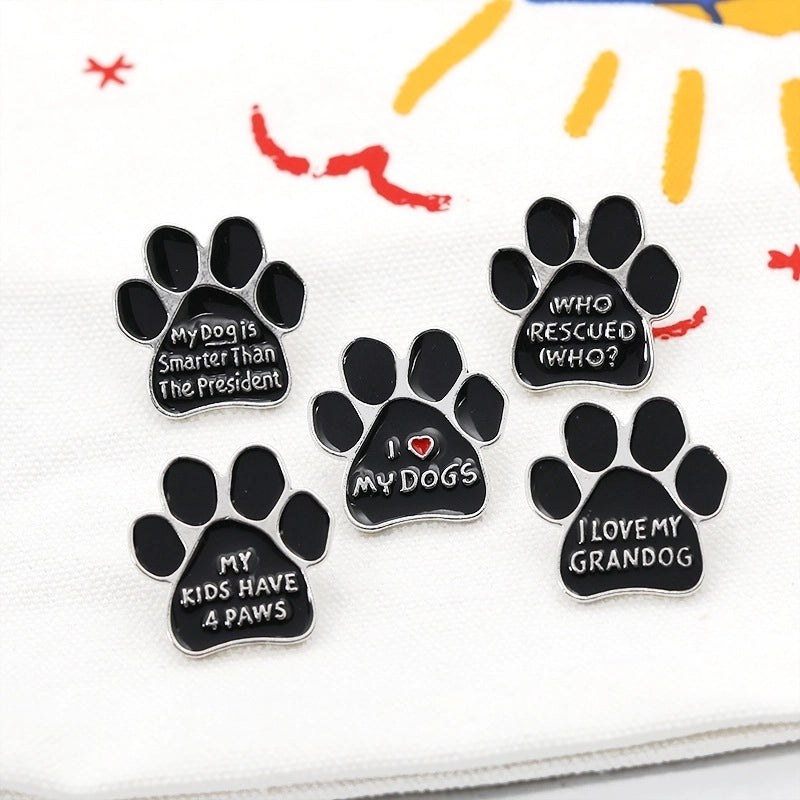 Cartoon Style Cute Classic Style Pin Cartoon Paw Print Alloy Stamping Stoving Varnish Plating Unisex Brooches Collar Pin