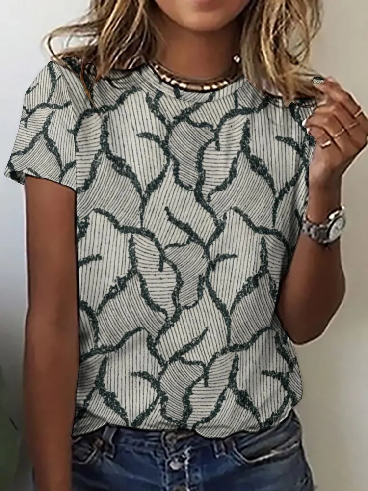 Style & Comfort for Mature Women Printed Short Sleeve Casual T-shirt for  Women and Men Unisex Pattern Green, Textile