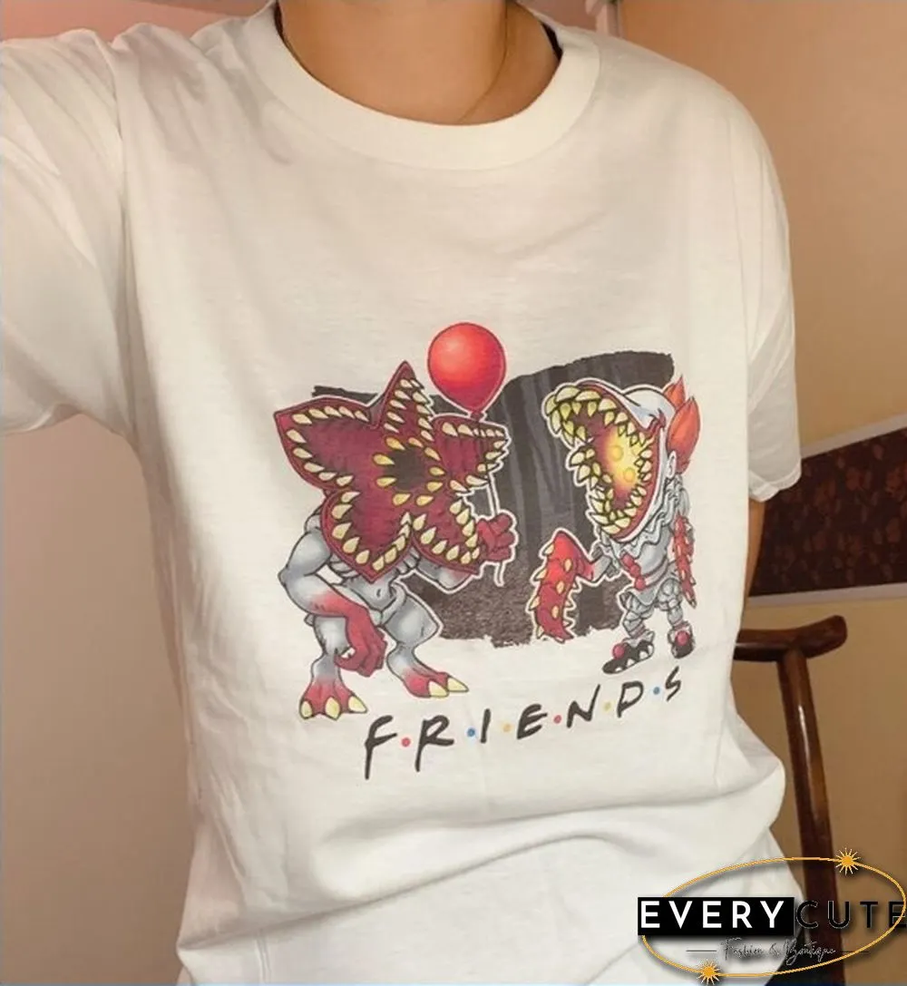 Lion Movie Show Unisex Stranger Things Pennywise Friends T-Shirt Halloween Horror Tee Cute