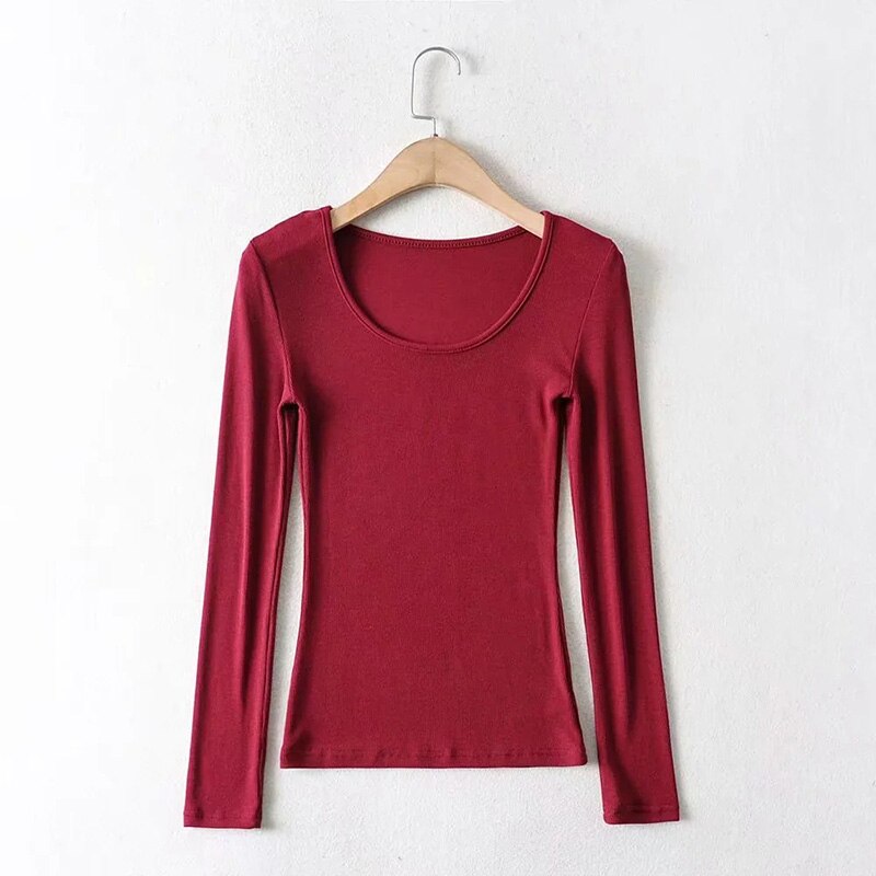Lifesmybeach costumes for women sexy 2025 Women Clothing Tops Fit Casual Elastic Cotton Solid O-neck full sleeve T-shirt
