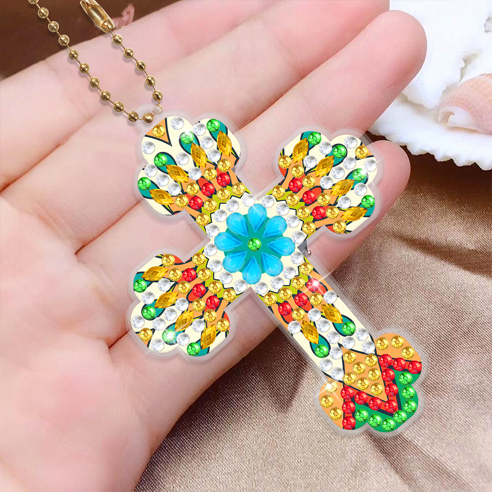 6pcs DIY Diamond Painting Keychains - Saint Cross