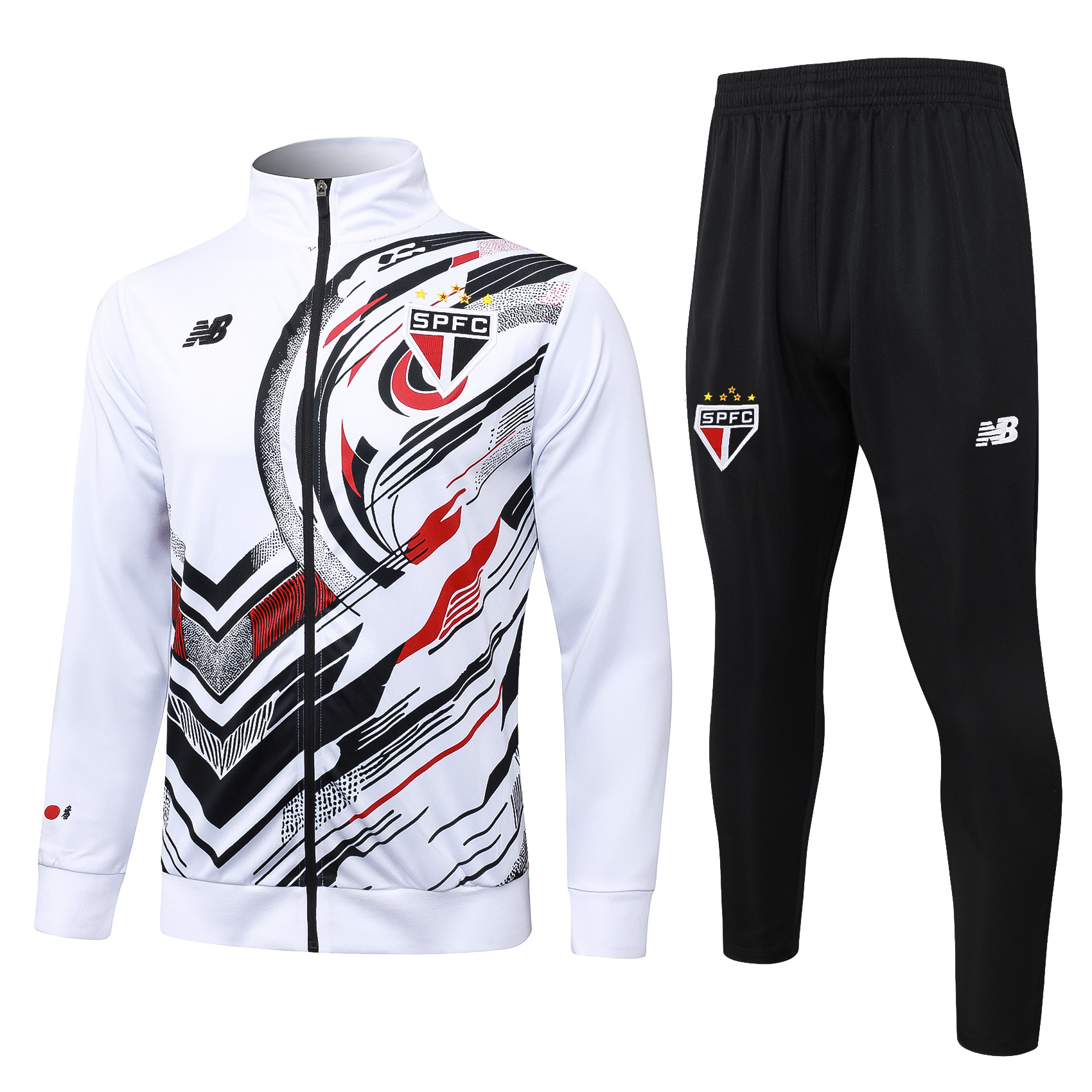 2025/2026 S&atilde;o Paulo Long Zipped Jacket White Inkjet Football Shirt 1:1 Thai Quality