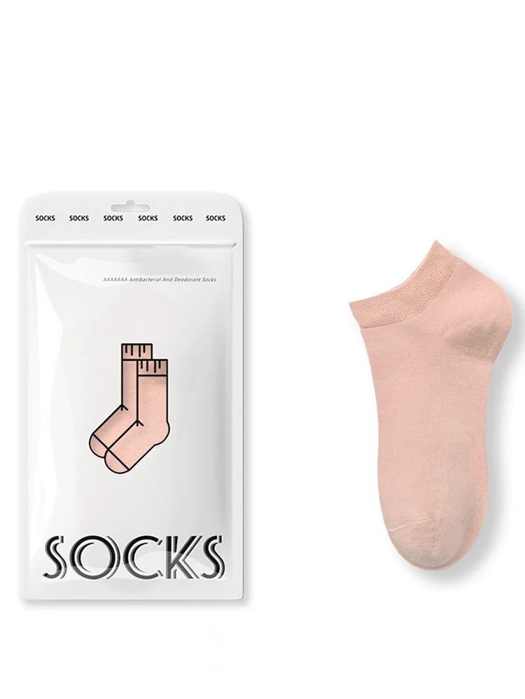 Simple Antibacterial Anti-odor Cotton Low Cut Socks
