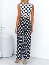 Polka Dot Empire Wide Leg Jumpsuits