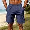 Men's Vintage Linen Casual Beach Vacation Shorts by Inlyline