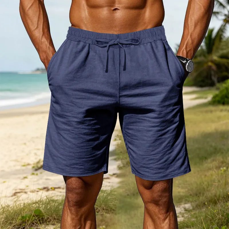 Men's Vintage Linen Casual Beach Vacation Shorts-INSPIREUSE
