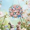 Diamond Painting Acrylic Single Side Drill Easter Pendant Charms Kits for Adults Home Window Decor