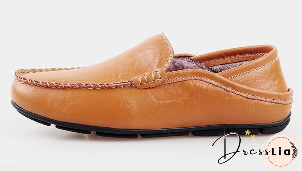 slip on casual men loafers mens moccasins shoes genuine leather men's flats shoes