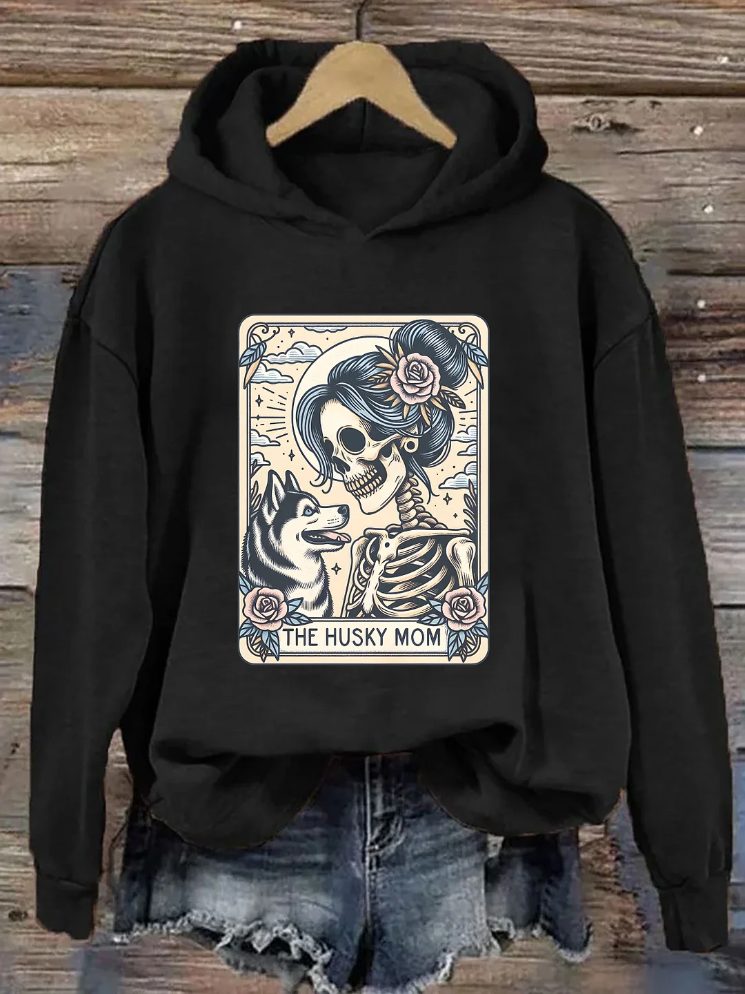 Siberian Husky Mom Tarot Card Hoodie