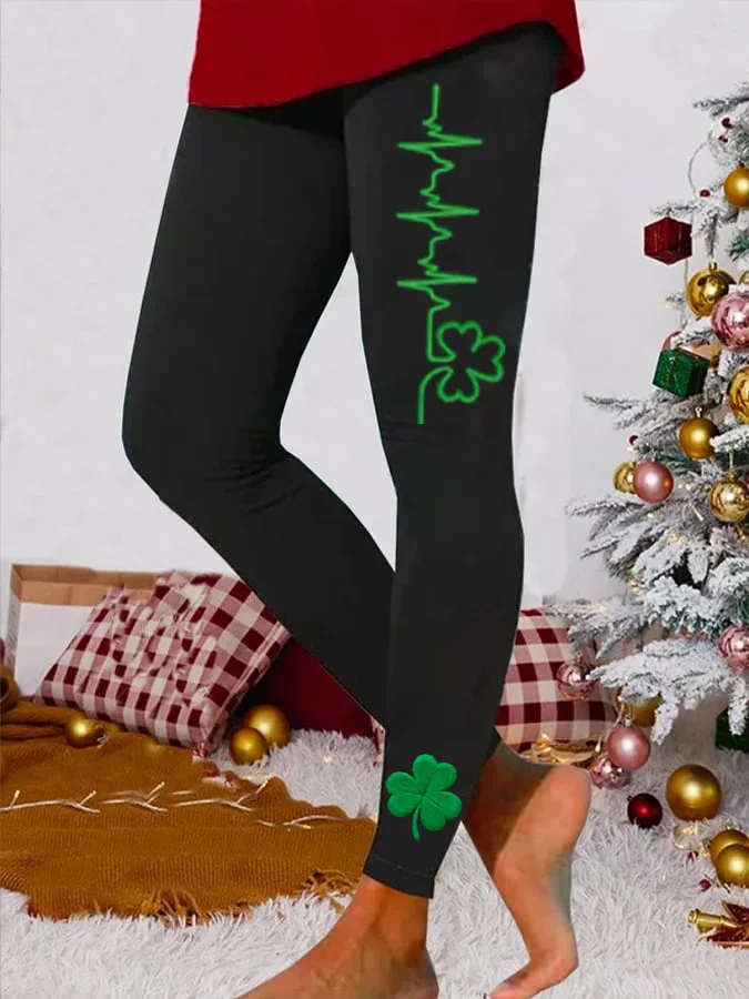 Women's St. Patrick's Day Art Pattern Print Leggings 